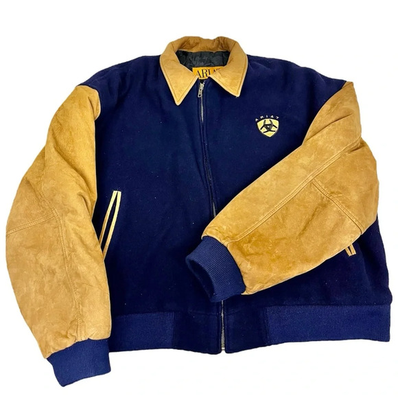 Ariat Other - Ariat Wool / Suede Men’s Jacket Full Zip Chore Barn Farm Heavyweight VTG